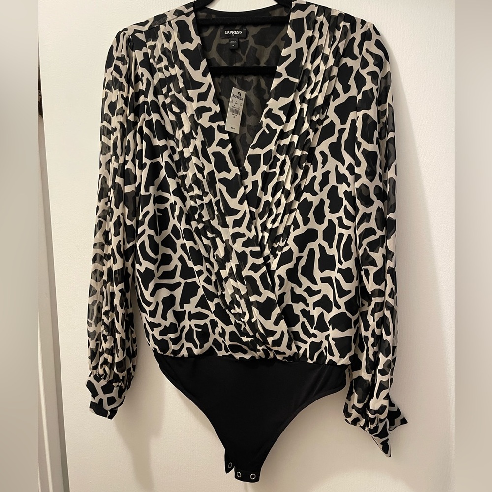 Giraffe Black and Tan body suit top